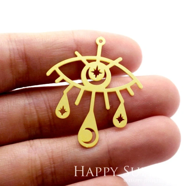 Stainless Steel Jewelry Charms, Raw Brass Charms, Eyes Round Geometric Charms, Earrings Findings, Stainless Steel Silver Jewelry Pendants, Brass Jewelry Findings, Stainless Steel Pendants Jewelry Wholesale (D1085)