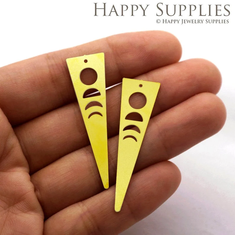 Stainless Steel Jewelry Charms, Raw Brass Charms, Moon Phases Charms, Earrings Findings, Stainless Steel Silver Jewelry Pendants, Brass Jewelry Findings, Stainless Steel Pendants Jewelry Wholesale (D996)