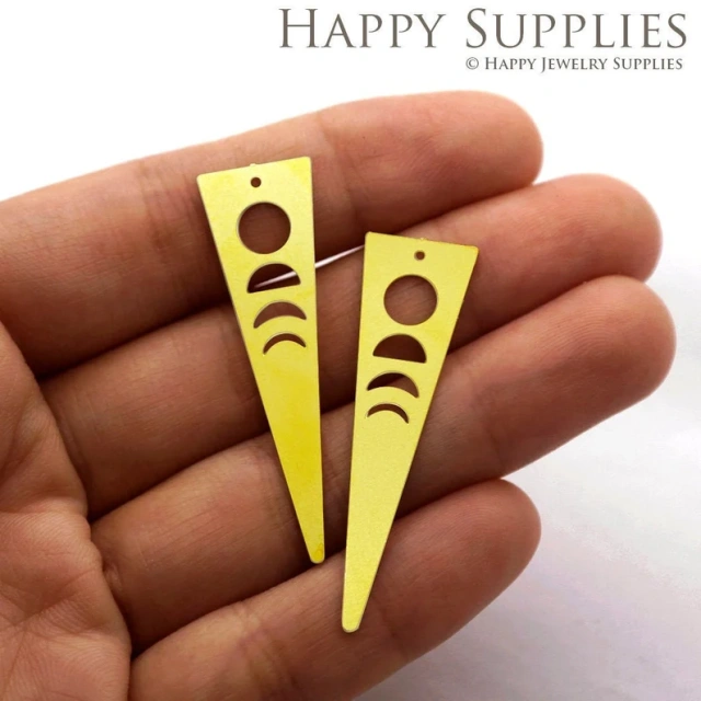Stainless Steel Jewelry Charms, Raw Brass Charms, Moon Phases Charms, Earrings Findings, Stainless Steel Silver Jewelry Pendants, Brass Jewelry Findings, Stainless Steel Pendants Jewelry Wholesale (D996)