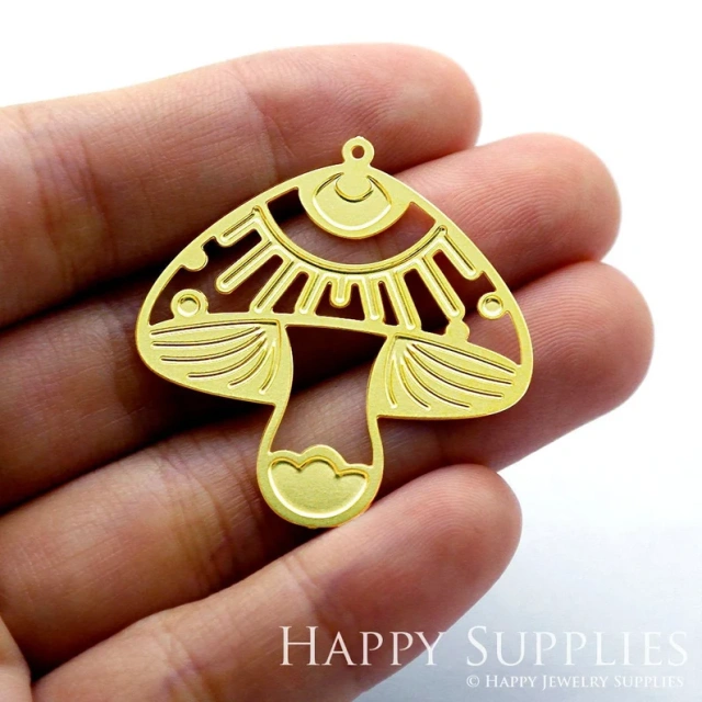 Stainless Steel Jewelry Charms, Raw Brass Charms, Mushroom Charms, Earrings Findings, Stainless Steel Silver Jewelry Pendants, Brass Jewelry Findings, Stainless Steel Pendants Jewelry Wholesale (D1345)