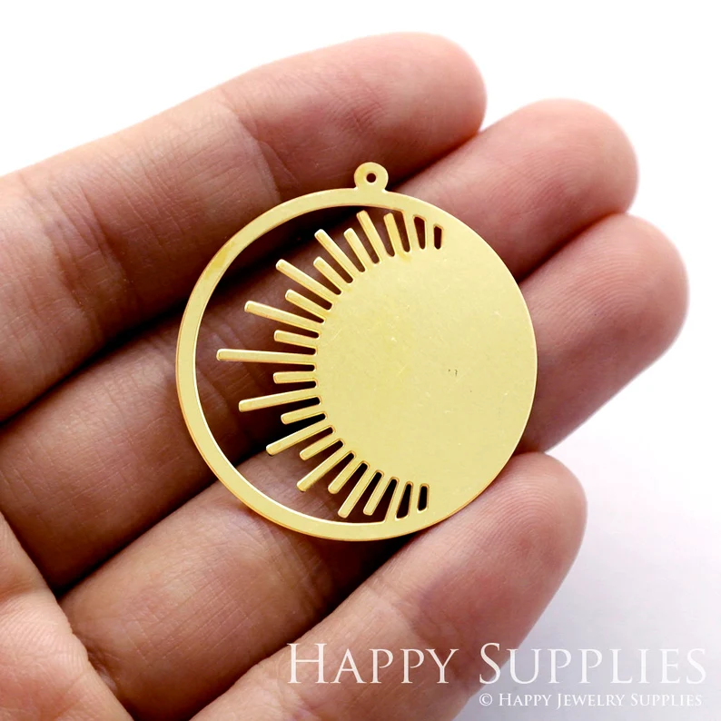 Stainless Steel Jewelry Charms, Raw Brass Charms, Circle Charms, Earrings Findings, Stainless Steel Silver Jewelry Pendants, Brass Jewelry Findings, Stainless Steel Pendants Jewelry Wholesale (D728)