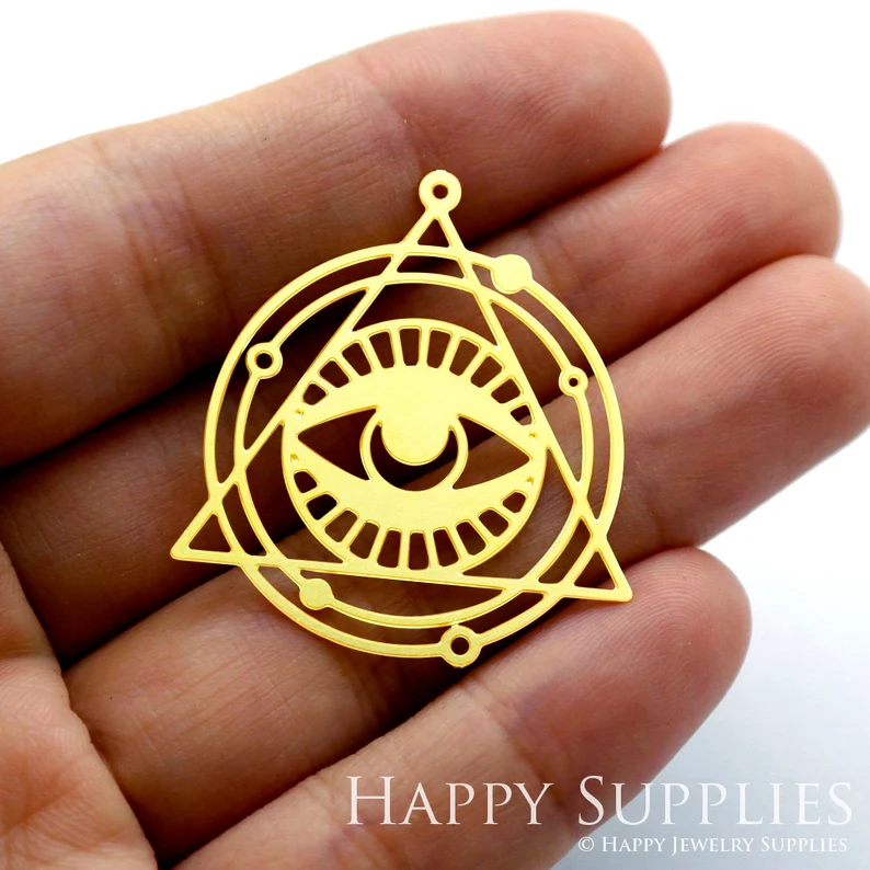 Stainless Steel Jewelry Charms, Raw Brass Charms, Eyes Round Geometric Charms, Earrings Findings, Stainless Steel Silver Jewelry Pendants, Brass Jewelry Findings, Stainless Steel Pendants Jewelry Wholesale (D1393)