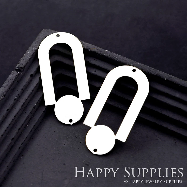 Stainless Steel Jewelry Charms, Raw Brass Charms, Circles Charms, Earrings Findings, Stainless Steel Silver Jewelry Pendants, Brass Jewelry Findings, Stainless Steel Pendants Jewelry Wholesale (D1754)