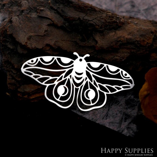 Stainless Steel Jewelry Charms, Raw Brass Charms, Butterfly Charms, Earrings Findings, Stainless Steel Silver Jewelry Pendants, Brass Jewelry Findings, Stainless Steel Pendants Jewelry Wholesale (D2055)