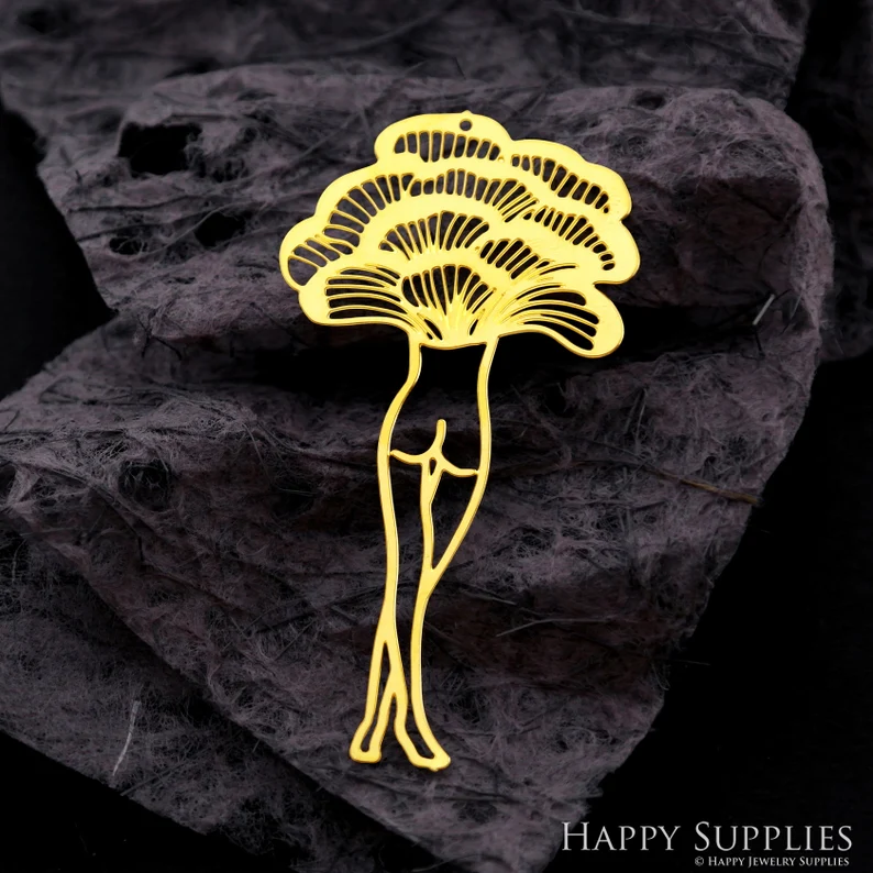 Stainless Steel Jewelry Charms, Raw Brass Charms, Mushroom Charms, Earrings Findings, Stainless Steel Silver Jewelry Pendants, Brass Jewelry Findings, Stainless Steel Pendants Jewelry Wholesale (D2066)