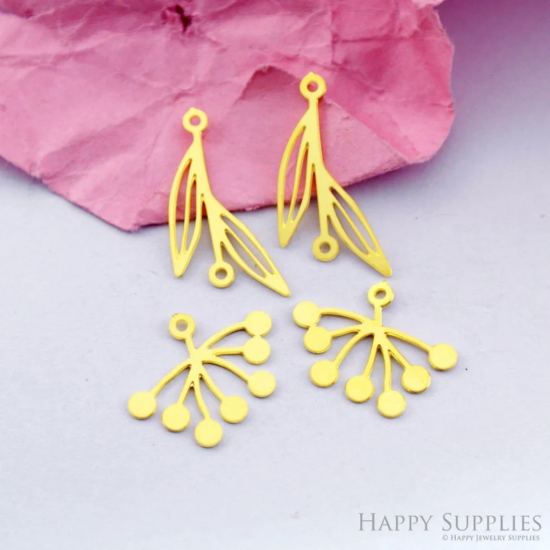 4pcs/set Stainless Steel Jewelry Charms, Raw Brass Charms, Flower Charms, Earrings Findings, Stainless Steel Silver Jewelry Pendants, Brass Jewelry Findings, Stainless Steel Pendants Jewelry Wholesale (D2207)