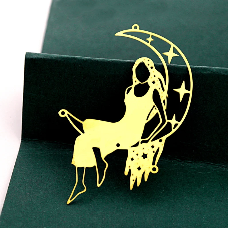 Stainless Steel Jewelry Charms, Raw Brass Charms, Woman Charms, Earrings Findings, Stainless Steel Silver Jewelry Pendants, Brass Jewelry Findings, Stainless Steel Pendants Jewelry Wholesale (D2382)