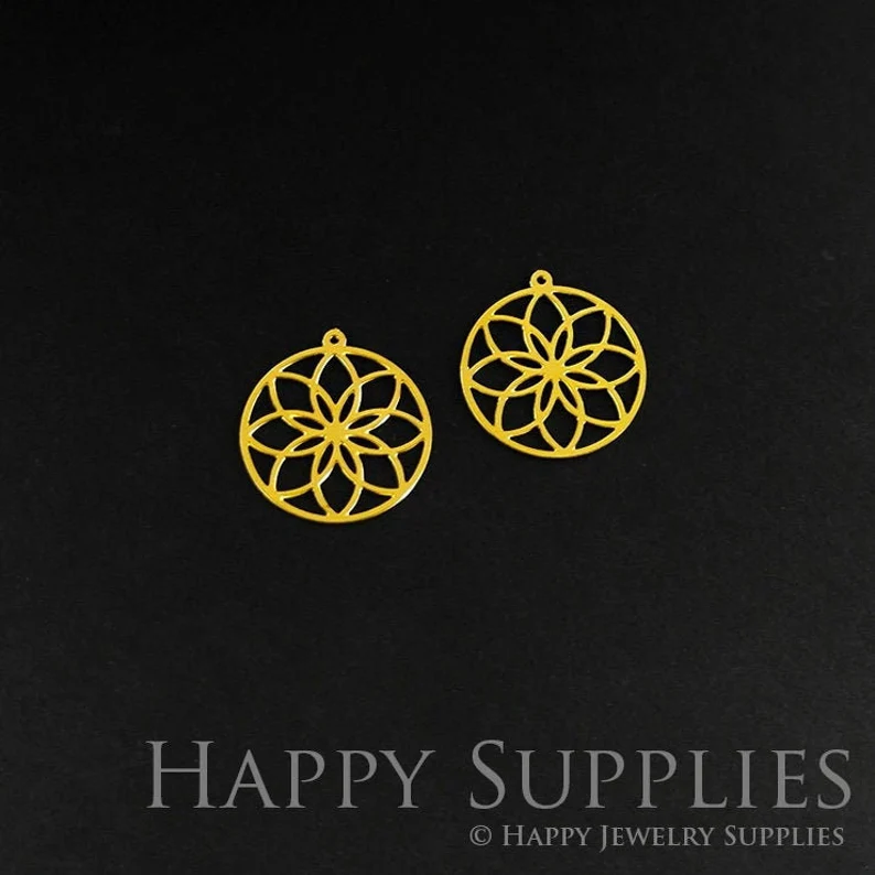 Stainless Steel Jewelry Charms, Raw Brass Charms, Round Charms, Earrings Findings, Stainless Steel Silver Jewelry Pendants, Brass Jewelry Findings, Stainless Steel Pendants Jewelry Wholesale (D640)