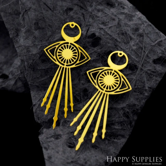 Stainless Steel Jewelry Charms, Raw Brass Charms, Eye shape Charms, Earrings Findings, Stainless Steel Silver Jewelry Pendants, Brass Jewelry Findings, Stainless Steel Pendants Jewelry Wholesale (D2028)