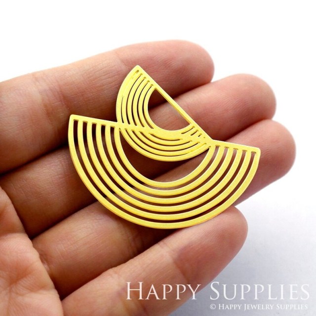 Stainless Steel Jewelry Charms, Raw Brass Charms, Geometric Semicircle Charms, Earrings Findings, Stainless Steel Silver Jewelry Pendants, Brass Jewelry Findings, Stainless Steel Pendants Jewelry Wholesale (D263)