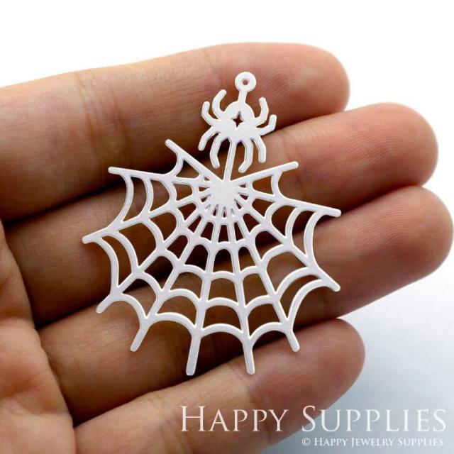 Stainless Steel Jewelry Charms, Raw Brass Charms, Spider web Charms, Earrings Findings, Stainless Steel Silver Jewelry Pendants, Brass Jewelry Findings, Stainless Steel Pendants Jewelry Wholesale (D1399)