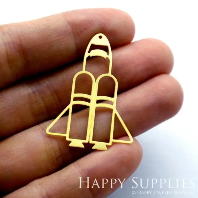 Stainless Steel Jewelry Charms, Raw Brass Charms, Rocket Charms, Earrings Findings, Stainless Steel Silver Jewelry Pendants, Brass Jewelry Findings, Stainless Steel Pendants Jewelry Wholesale (D1365)