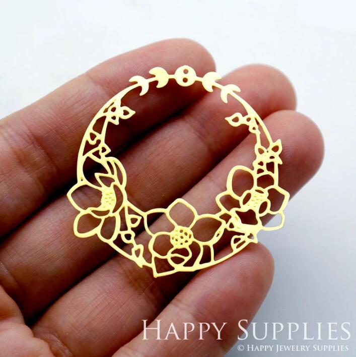 Stainless Steel Jewelry Charms, Raw Brass Charms, Flower Charms, Earrings Findings, Stainless Steel Silver Jewelry Pendants, Brass Jewelry Findings, Stainless Steel Pendants Jewelry Wholesale (D1757)