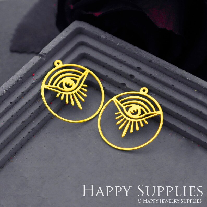 Stainless Steel Jewelry Charms, Raw Brass Charms, Eyes Round Geometric Charms, Earrings Findings, Stainless Steel Silver Jewelry Pendants, Brass Jewelry Findings, Stainless Steel Pendants Jewelry Wholesale (D683)