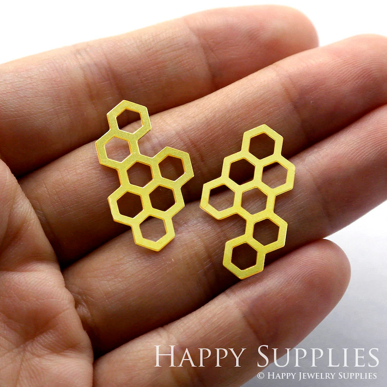 Stainless Steel Jewelry Charms, Raw Brass Charms, Honeycomb Charms, Earrings Findings, Stainless Steel Silver Jewelry Pendants, Brass Jewelry Findings, Stainless Steel Pendants Jewelry Wholesale (D016)