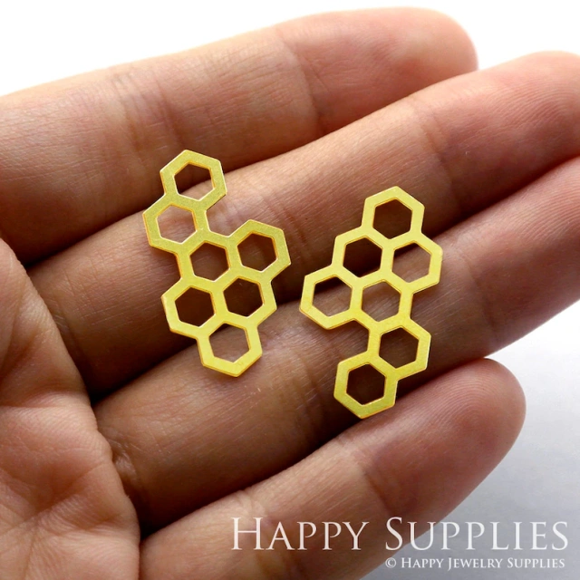 Stainless Steel Jewelry Charms, Raw Brass Charms, Honeycomb Charms, Earrings Findings, Stainless Steel Silver Jewelry Pendants, Brass Jewelry Findings, Stainless Steel Pendants Jewelry Wholesale (D016)