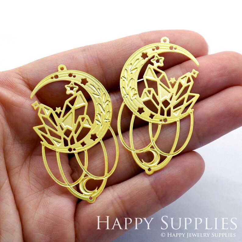 Stainless Steel Jewelry Charms, Raw Brass Charms, Moon Etched Charms, Earrings Findings, Stainless Steel Silver Jewelry Pendants, Brass Jewelry Findings, Stainless Steel Pendants Jewelry Wholesale (D1348)