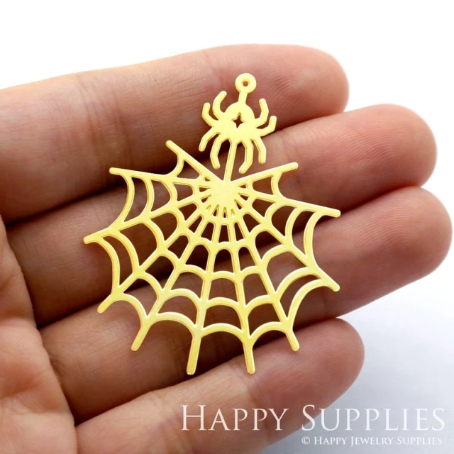 Stainless Steel Jewelry Charms, Raw Brass Charms, Spider web Charms, Earrings Findings, Stainless Steel Silver Jewelry Pendants, Brass Jewelry Findings, Stainless Steel Pendants Jewelry Wholesale (D1399)