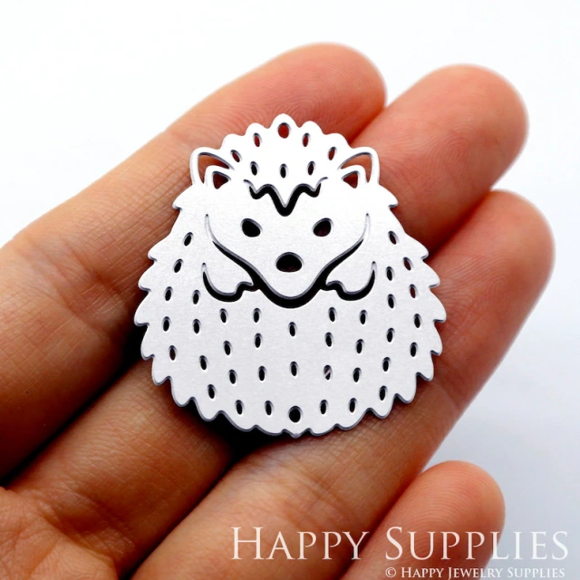 Stainless Steel Jewelry Charms, Raw Brass Charms, Hedgehog Charms, Earrings Findings, Stainless Steel Silver Jewelry Pendants, Brass Jewelry Findings, Stainless Steel Pendants Jewelry Wholesale (D1644)