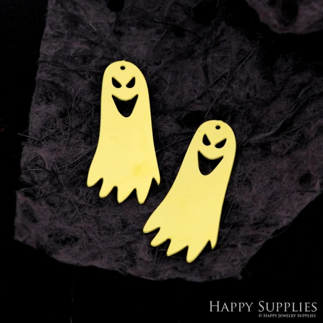 Stainless Steel Jewelry Charms, Raw Brass Charms, Ghost Charms, Earrings Findings, Stainless Steel Silver Jewelry Pendants, Brass Jewelry Findings, Stainless Steel Pendants Jewelry Wholesale (D2099)