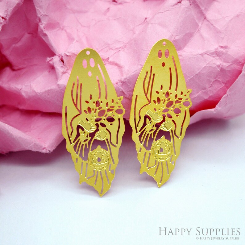 Stainless Steel Jewelry Charms, Raw Brass Charms, Ghost Charms, Earrings Findings, Stainless Steel Silver Jewelry Pendants, Brass Jewelry Findings, Stainless Steel Pendants Jewelry Wholesale (D2152)