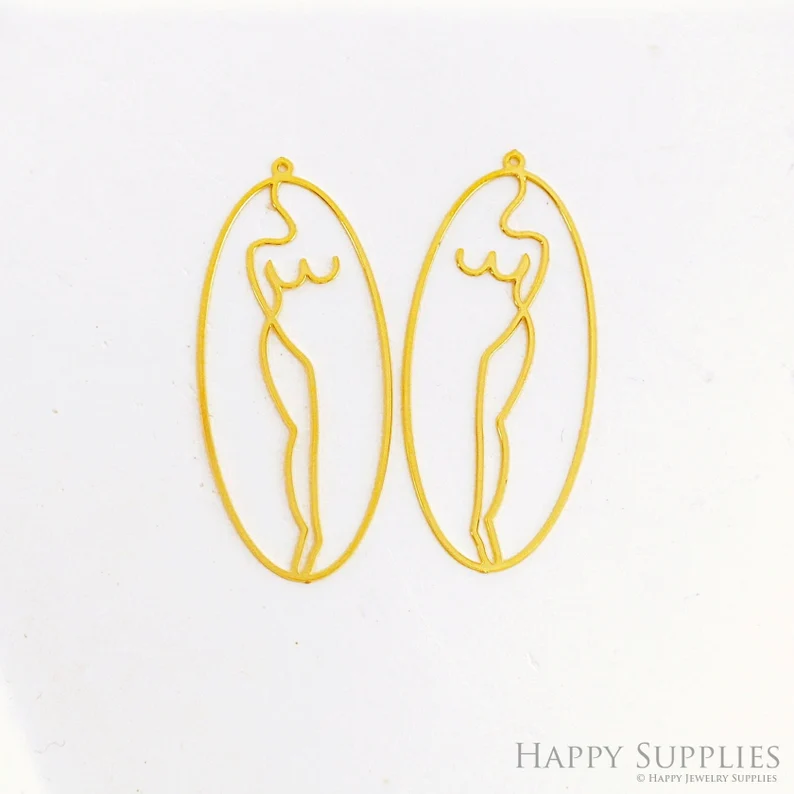Stainless Steel Jewelry Charms, Raw Brass Charms, Woman Charms, Earrings Findings, Stainless Steel Silver Jewelry Pendants, Brass Jewelry Findings, Stainless Steel Pendants Jewelry Wholesale (D2637)