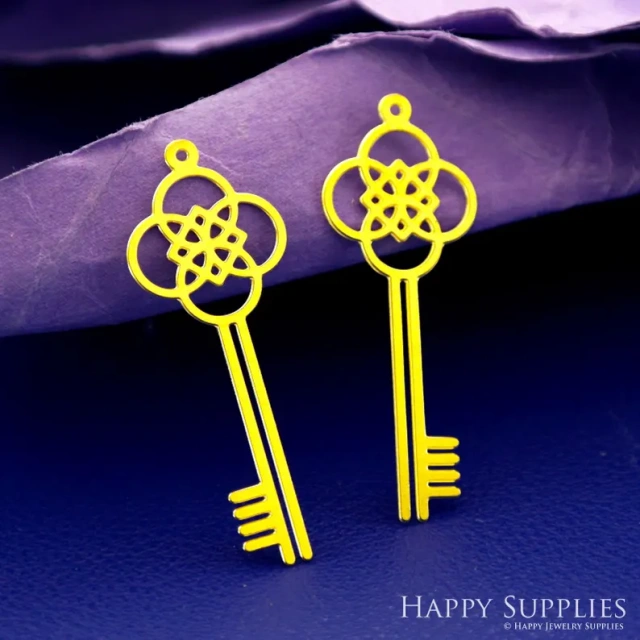 Stainless Steel Jewelry Charms, Raw Brass Charms, Key Charms, Earrings Findings, Stainless Steel Silver Jewelry Pendants, Brass Jewelry Findings, Stainless Steel Pendants Jewelry Wholesale (D1023)