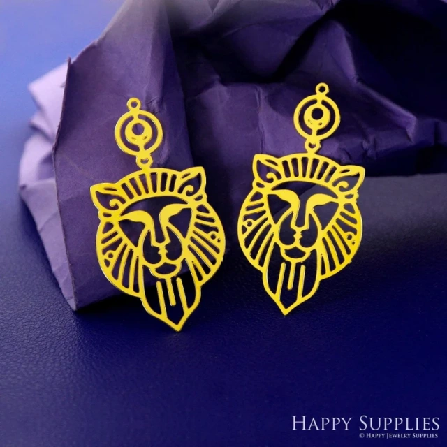 Stainless Steel Jewelry Charms, Raw Brass Charms, Tiger Charms, Earrings Findings, Stainless Steel Silver Jewelry Pendants, Brass Jewelry Findings, Stainless Steel Pendants Jewelry Wholesale (D2878)