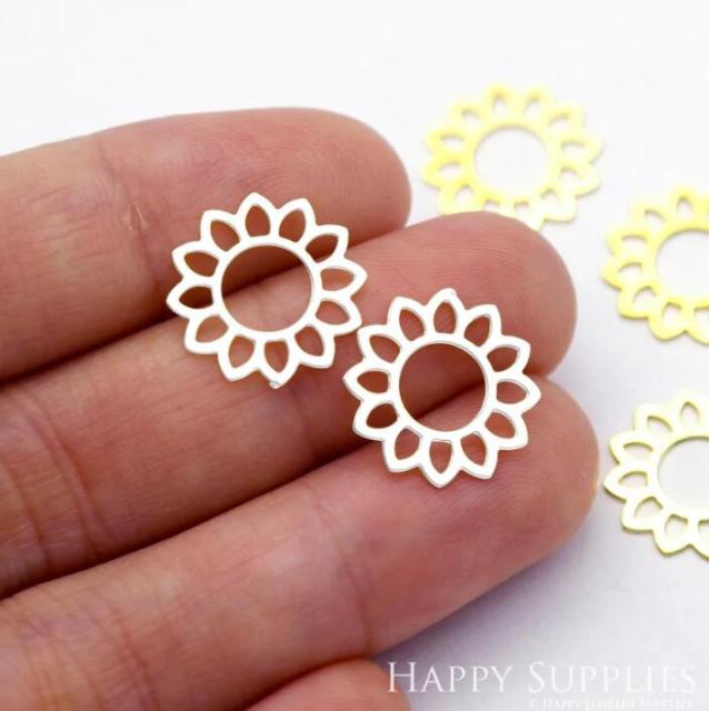 Stainless Steel Jewelry Charms, Flower Stainless Steel Earring Charms, Stainless Steel Silver Jewelry Pendants, Stainless Steel Silver Jewelry Findings, Stainless Steel Pendants Jewelry Wholesale (SSD1984)