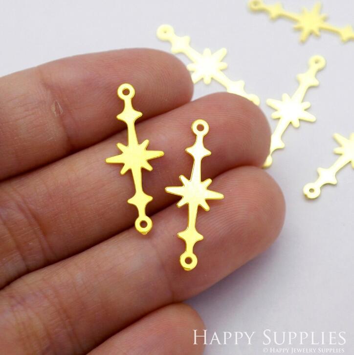 Stainless Steel Jewelry Charms, Star Geometric Stainless Steel Earring Charms, Stainless Steel Silver Jewelry Pendants, Stainless Steel Silver Jewelry Findings, Stainless Steel Pendants Jewelry Wholesale (D1973)