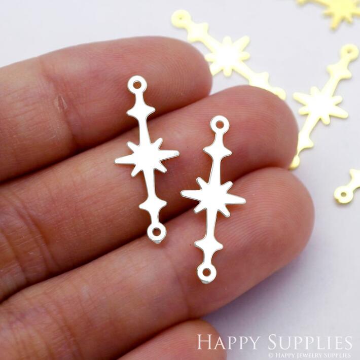 Stainless Steel Jewelry Charms, Star Geometric Stainless Steel Earring Charms, Stainless Steel Silver Jewelry Pendants, Stainless Steel Silver Jewelry Findings, Stainless Steel Pendants Jewelry Wholesale (D1973)
