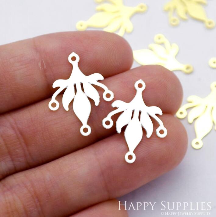 Stainless Steel Jewelry Charms, Flower Geometric Stainless Steel Earring Charms, Stainless Steel Silver Jewelry Pendants, Stainless Steel Silver Jewelry Findings, Stainless Steel Pendants Jewelry Wholesale (D1971)