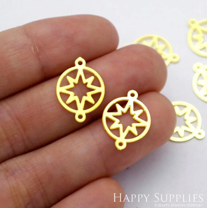 Stainless Steel Jewelry Charms, Star Geometric Stainless Steel Earring Charms, Stainless Steel Silver Jewelry Pendants, Stainless Steel Silver Jewelry Findings, Stainless Steel Pendants Jewelry Wholesale (D1966)