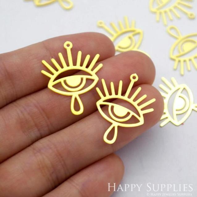 Stainless Steel Jewelry Charms, Eye Geometric Stainless Steel Earring Charms, Stainless Steel Silver Jewelry Pendants, Stainless Steel Silver Jewelry Findings, Stainless Steel Pendants Jewelry Wholesale (D1965)