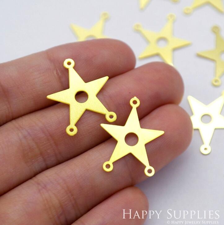 Stainless Steel Jewelry Charms, Star Geometric Stainless Steel Earring Charms, Stainless Steel Silver Jewelry Pendants, Stainless Steel Silver Jewelry Findings, Stainless Steel Pendants Jewelry Wholesale (D1963)
