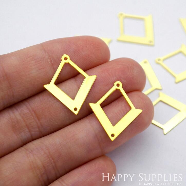 Stainless Steel Jewelry Charms, Diamond Geometric Stainless Steel Earring Charms, Stainless Steel Silver Jewelry Pendants, Stainless Steel Silver Jewelry Findings, Stainless Steel Pendants Jewelry Wholesale (D1953)