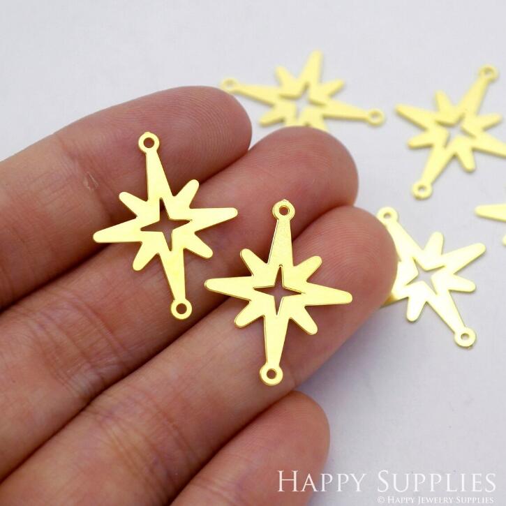 Stainless Steel Jewelry Charms, Star Geometric Stainless Steel Earring Charms, Stainless Steel Silver Jewelry Pendants, Stainless Steel Silver Jewelry Findings, Stainless Steel Pendants Jewelry Wholesale (D1944)