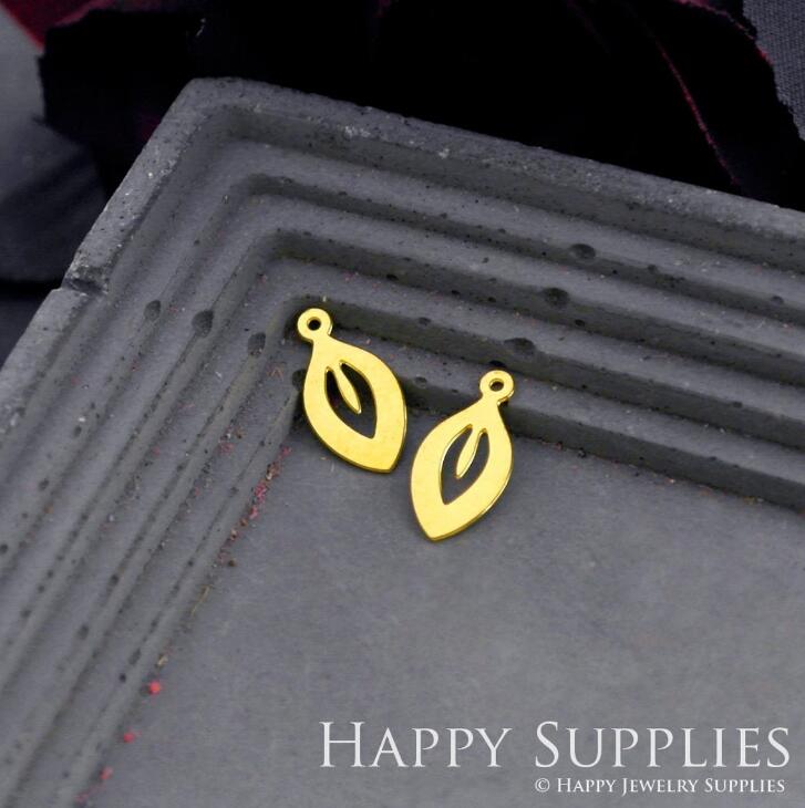 Stainless Steel Jewelry Charms, Leaf Geometric Stainless Steel Earring Charms, Stainless Steel Silver Jewelry Pendants, Stainless Steel Silver Jewelry Findings, Stainless Steel Pendants Jewelry Wholesale (D618)