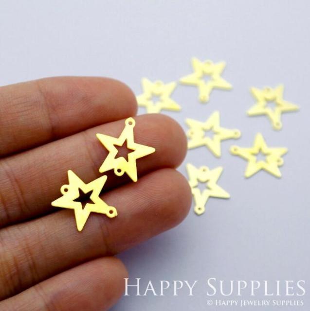 Stainless Steel Jewelry Charms, Star Geometric Stainless Steel Earring Charms, Stainless Steel Silver Jewelry Pendants, Stainless Steel Silver Jewelry Findings, Stainless Steel Pendants Jewelry Wholesale (D1685)