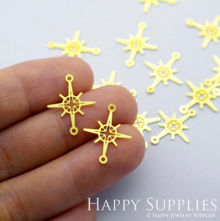 Stainless Steel Jewelry Charms, Star Geometric Stainless Steel Earring Charms, Stainless Steel Silver Jewelry Pendants, Stainless Steel Silver Jewelry Findings, Stainless Steel Pendants Jewelry Wholesale (D1686)