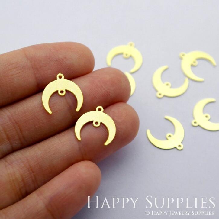 Stainless Steel Jewelry Charms, Moon Geometric Stainless Steel Earring Charms, Stainless Steel Silver Jewelry Pendants, Stainless Steel Silver Jewelry Findings, Stainless Steel Pendants Jewelry Wholesale (D1687)