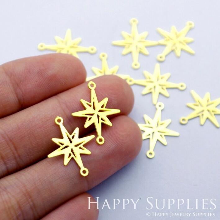 Stainless Steel Jewelry Charms, Star Geometric Stainless Steel Earring Charms, Stainless Steel Silver Jewelry Pendants, Stainless Steel Silver Jewelry Findings, Stainless Steel Pendants Jewelry Wholesale (D1690)