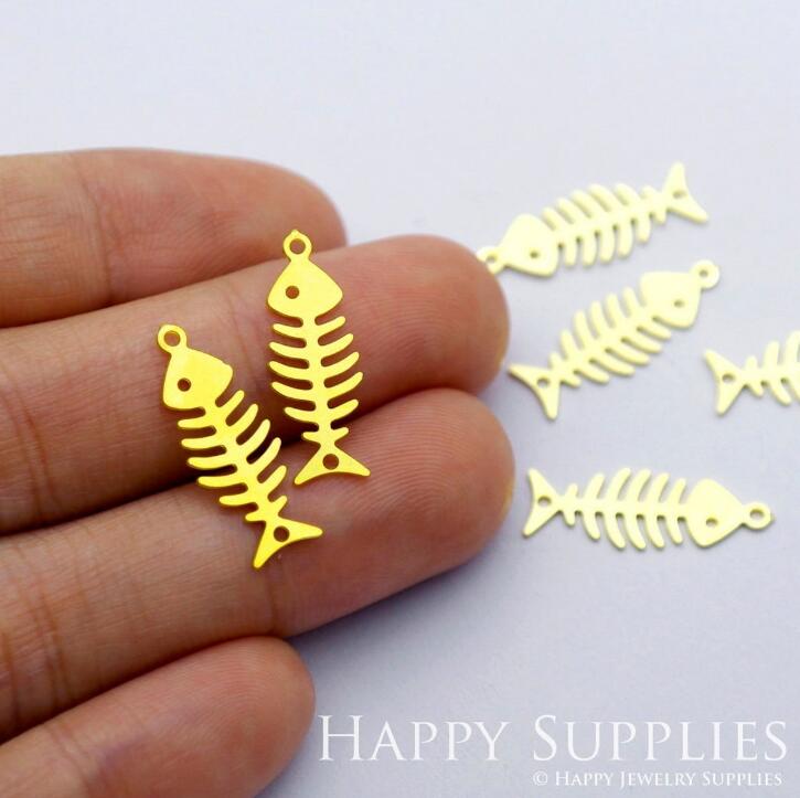 Stainless Steel Jewelry Charms, Fish Geometric Stainless Steel Earring Charms, Stainless Steel Silver Jewelry Pendants, Stainless Steel Silver Jewelry Findings, Stainless Steel Pendants Jewelry Wholesale (D1708)