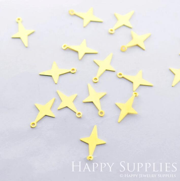Stainless Steel Jewelry Charms, Star Geometric Stainless Steel Earring Charms, Stainless Steel Silver Jewelry Pendants, Stainless Steel Silver Jewelry Findings, Stainless Steel Pendants Jewelry Wholesale (D1834)