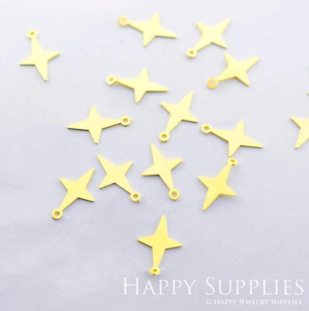Stainless Steel Jewelry Charms, Star Geometric Stainless Steel Earring Charms, Stainless Steel Silver Jewelry Pendants, Stainless Steel Silver Jewelry Findings, Stainless Steel Pendants Jewelry Wholesale (D1834)
