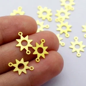 Stainless Steel Jewelry Charms, Star Geometric Stainless Steel Earring Charms, Stainless Steel Silver Jewelry Pendants, Stainless Steel Silver Jewelry Findings, Stainless Steel Pendants Jewelry Wholesale (D1680)