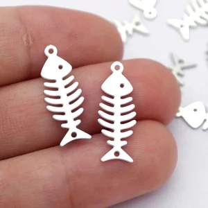 Stainless Steel Jewelry Charms, Fish Geometric Stainless Steel Earring Charms, Stainless Steel Silver Jewelry Pendants, Stainless Steel Silver Jewelry Findings, Stainless Steel Pendants Jewelry Wholesale (D1708)