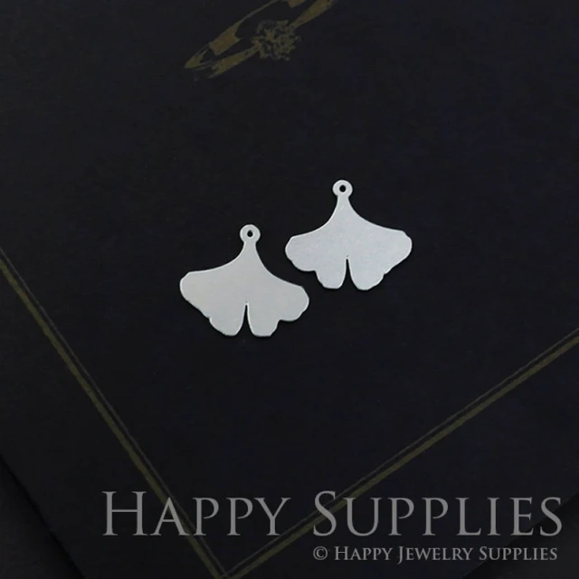 Stainless Steel Jewelry Charms, Ginkgo Leaf Geometric Stainless Steel Earring Charms, Stainless Steel Silver Jewelry Pendants, Stainless Steel Silver Jewelry Findings, Stainless Steel Pendants Jewelry Wholesale (D616)