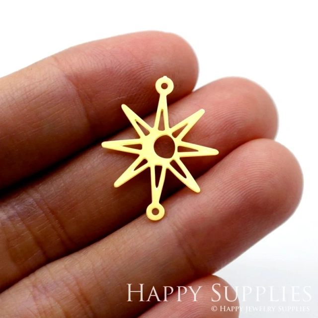 Stainless Steel Jewelry Charms, Star Geometry Stainless Steel Earring Charms, Stainless Steel Silver Jewelry Pendants, Stainless Steel Silver Jewelry Findings, Stainless Steel Pendants Jewelry Wholesale (D1565)