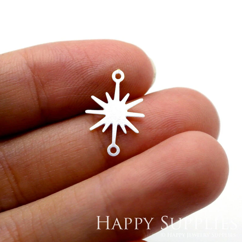 Stainless Steel Jewelry Charms, Star Stainless Steel Earring Charms, Stainless Steel Silver Jewelry Pendants, Stainless Steel Silver Jewelry Findings, Stainless Steel Pendants Jewelry Wholesale (D1567)